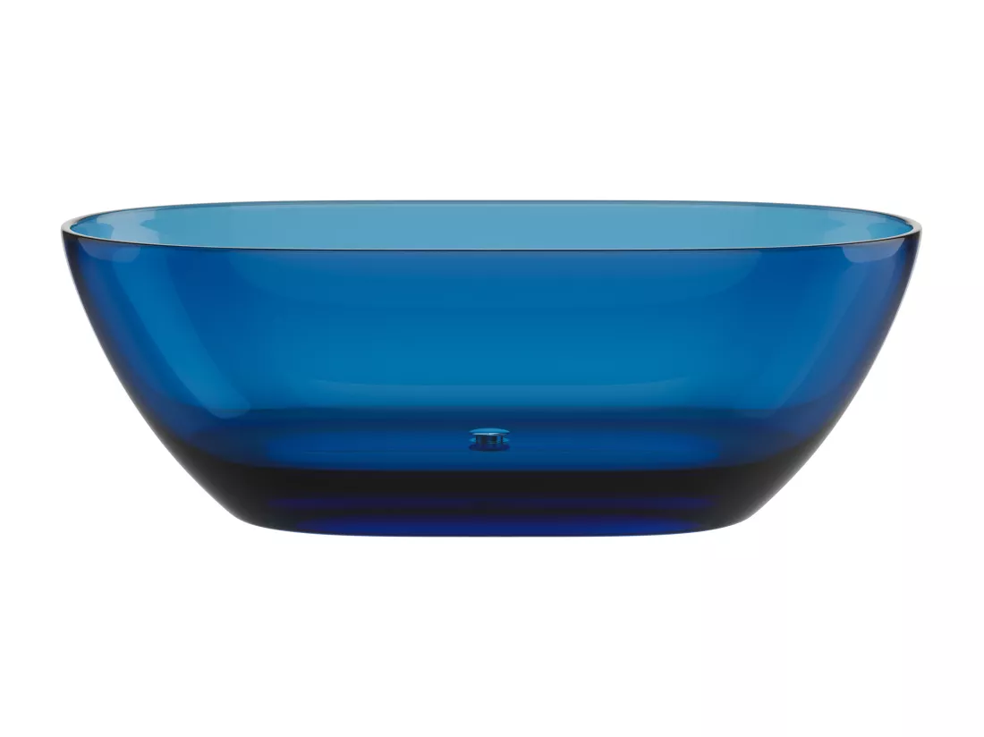 Baignoire îlot translucide - 292L - 160 x 72 x 56 cm - Bleu - Résine - SPAVO