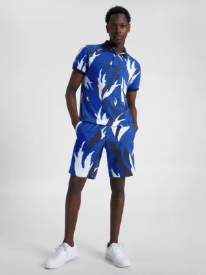 Polo de corte regular com estampa floral