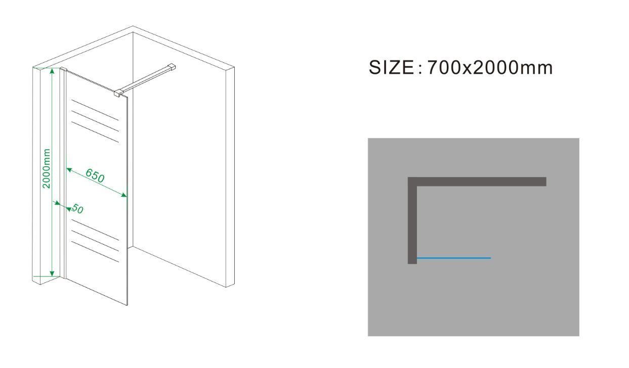 Mueller Augsburg Inloopdouche 700x2000 Anti-kalk