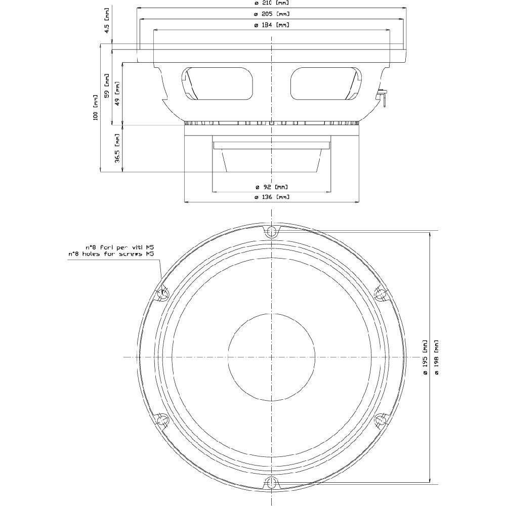 18 Sound 8NMB420 8 inch midbass driver 280W 8 Ohm