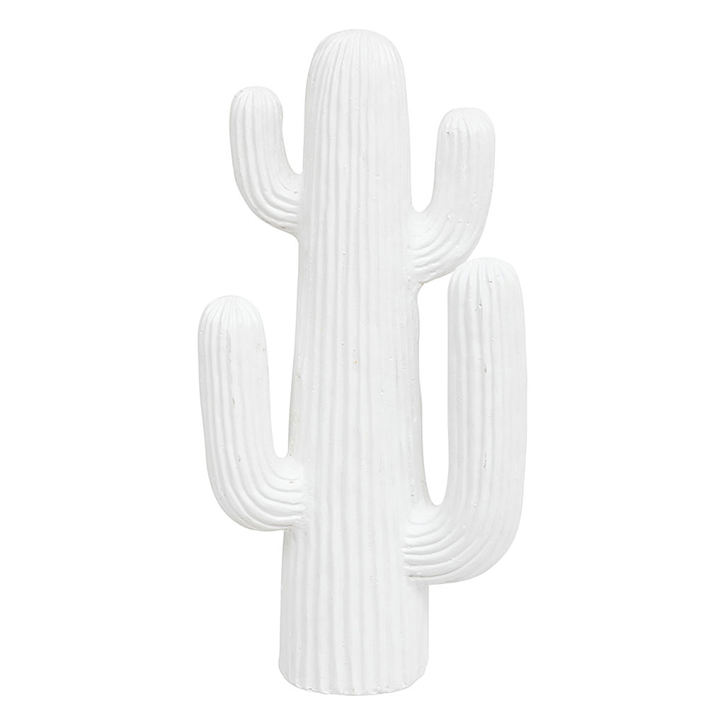 Cactus déco extérieure RODRIGO en magnésie blanc H 38cm