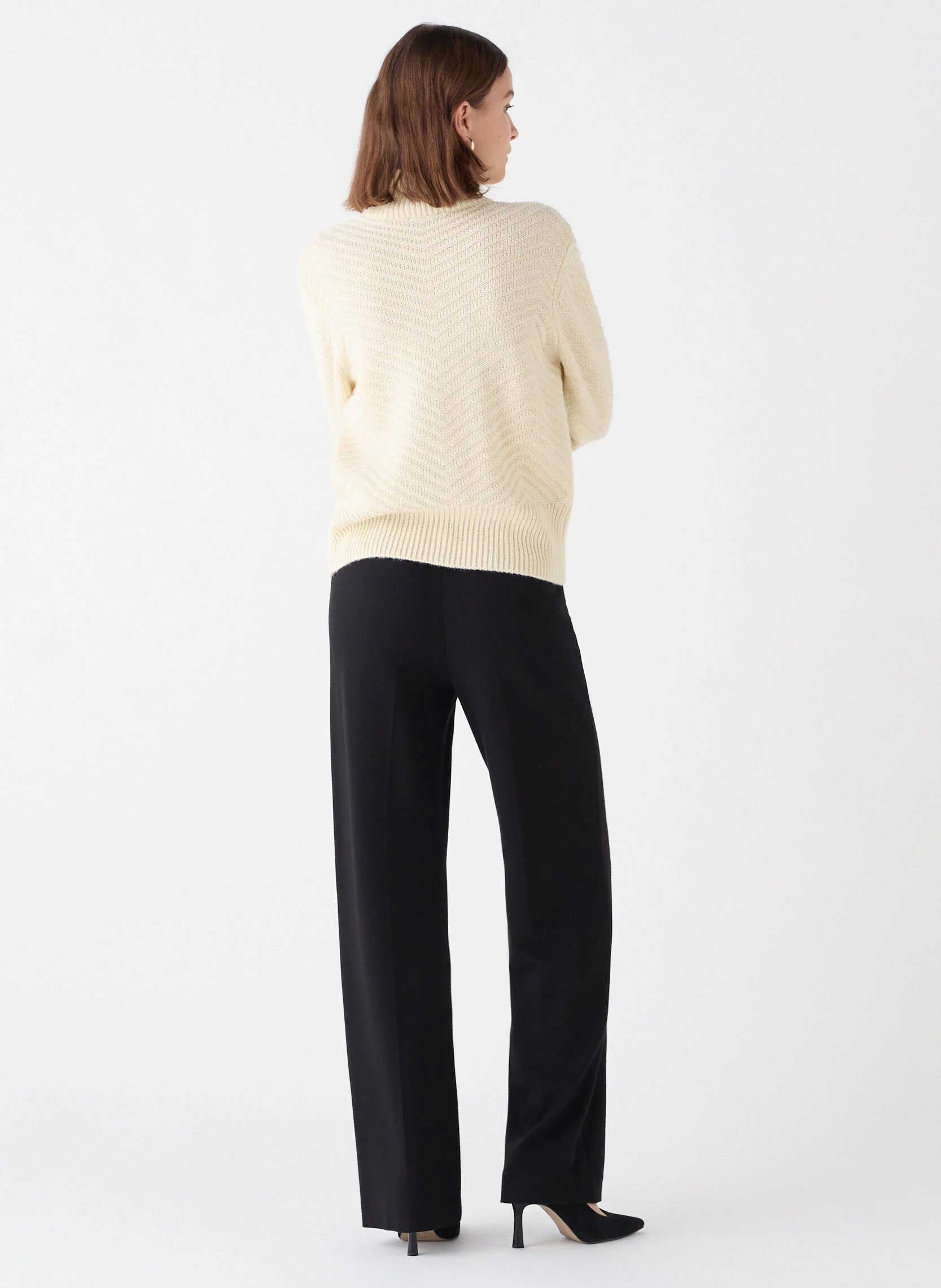 MWILLIAM - Pull droit col montant | Blanc