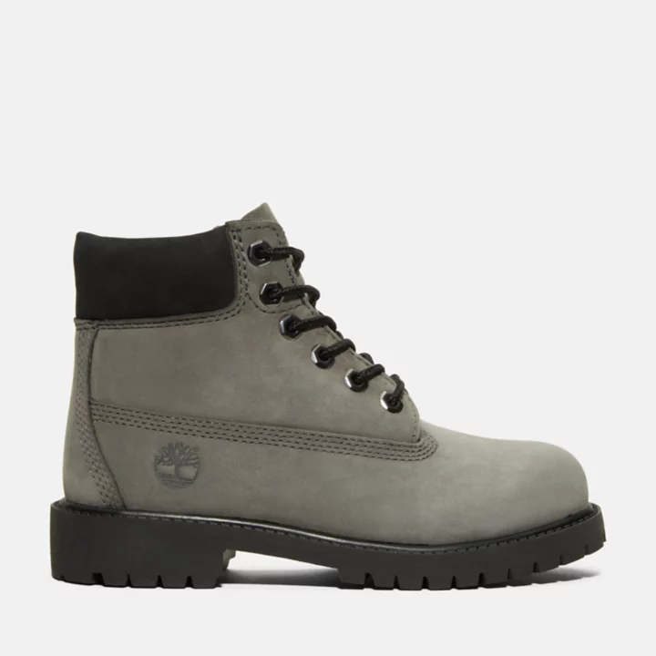 Bota infantil premium impermeável de 15 cm na cor cinza.