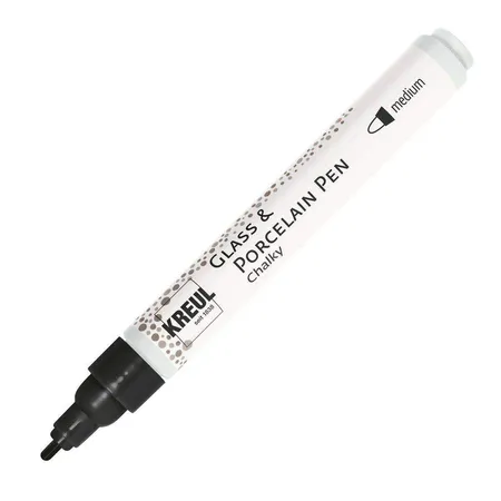 KREUL Glass & Porcelain Pen Chalky, Strichstärke 2 - 4 mm, Black Carbon