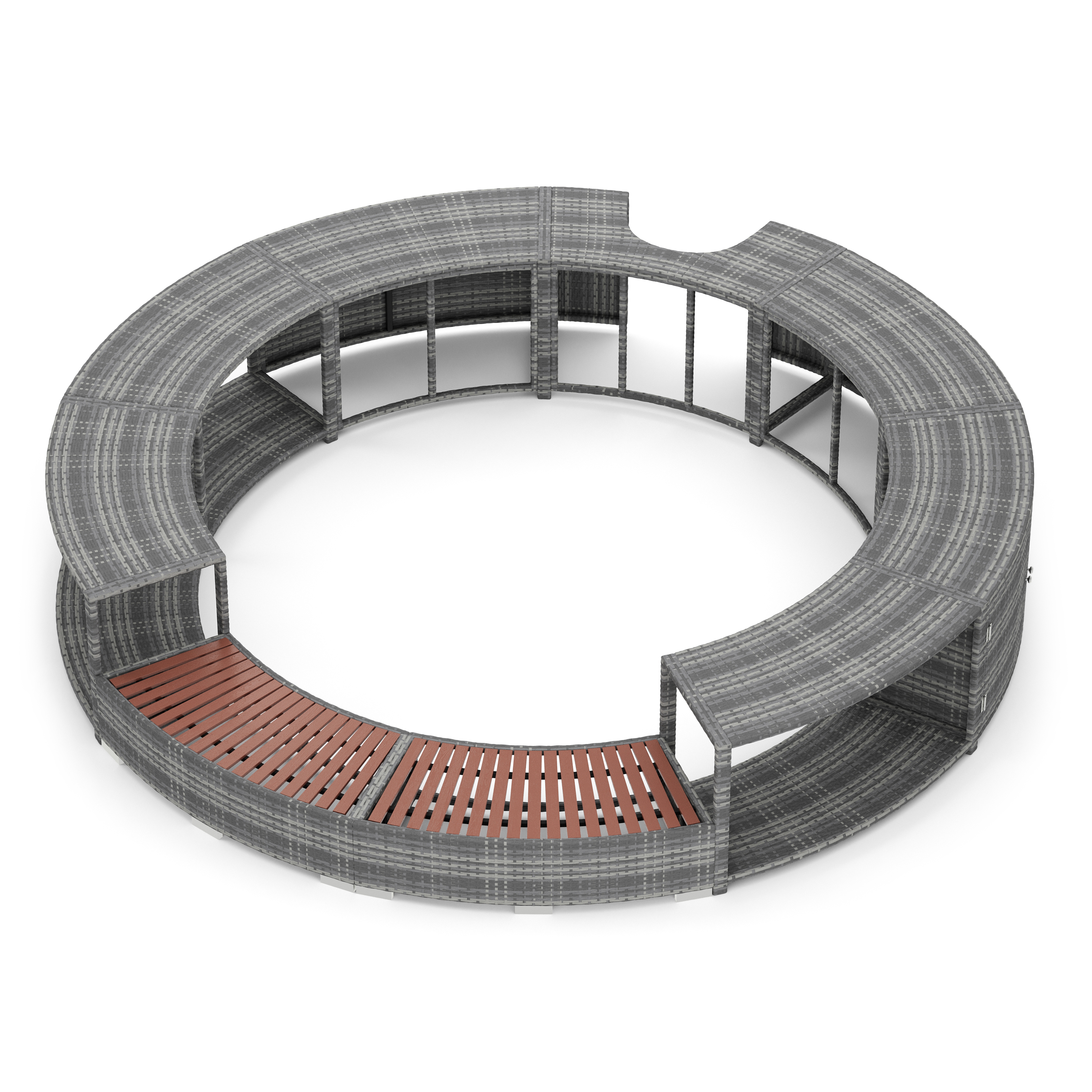 Whirlpool Umrandung Rattan HEAVEN grau