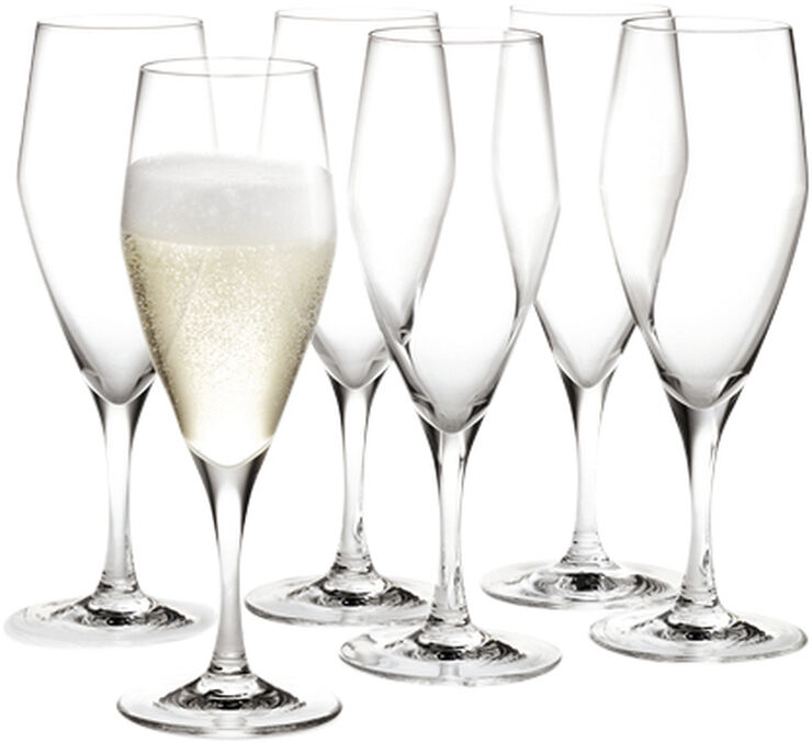 Holmegaard Perfection Champagneglas klar 23 cl 6 stk. Transparent