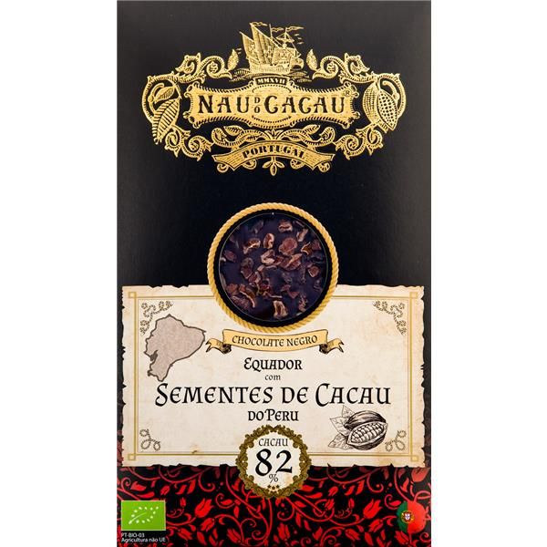 Chocolate Com Sementes De Cacau Do Peru (Equador 82% Cacau)