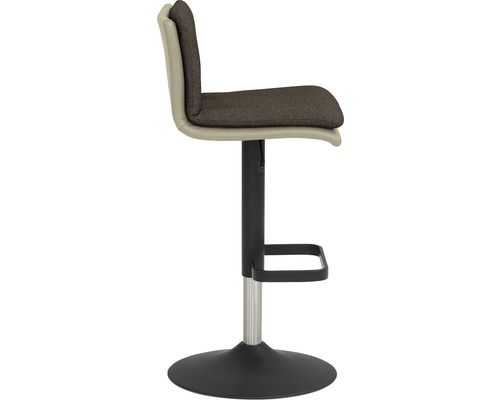 Barkruk Mayer Zitmeubelen 1211 44 x 47 x 80 cm staal zwart/taupe + chocoladebruin