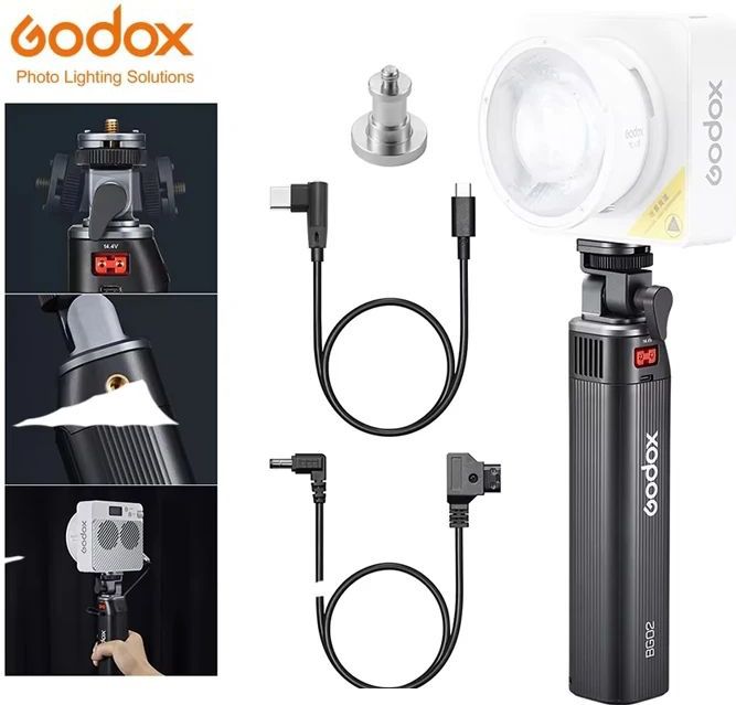 Godox BG02 - Battery Holding Grip - 95 Wh Accu - Voor ML60II/ML100/AD200Pro