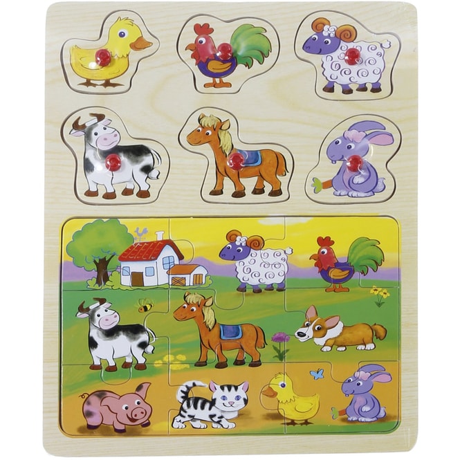 Besttoy - 2faches Puzzle aus Holz - Bauernhoftiere