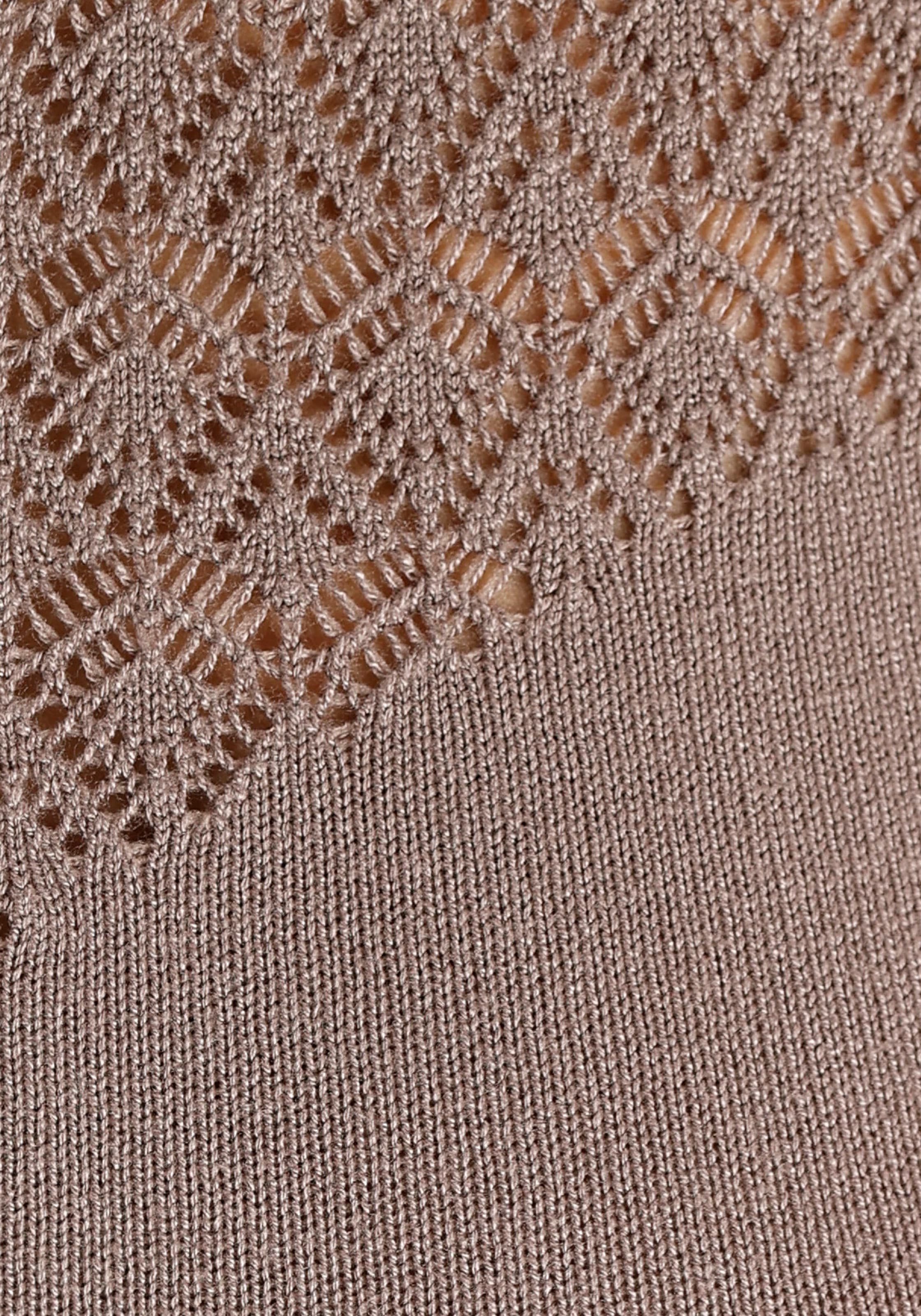 Melrose Stehkragenpullover mit Ajourstrick und vulominösen Ärmeln