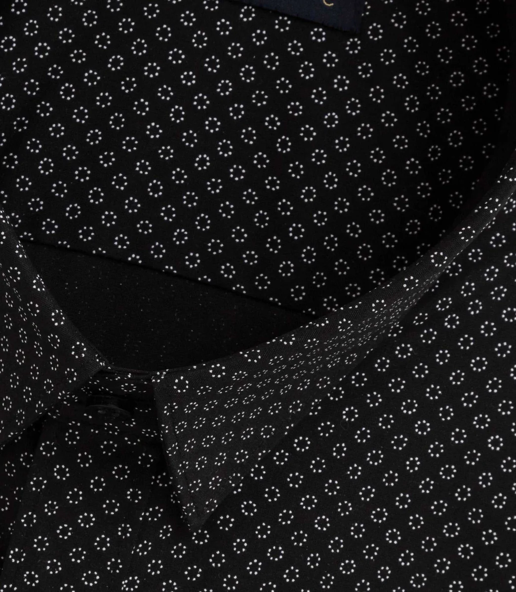 Chemise imprimé micro motif noir 
