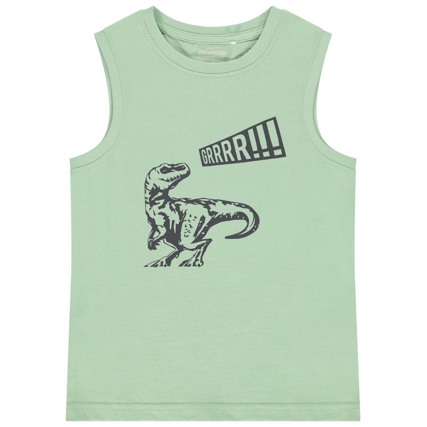 Débardeur uni avec print fantaisie pour garçon - Vert