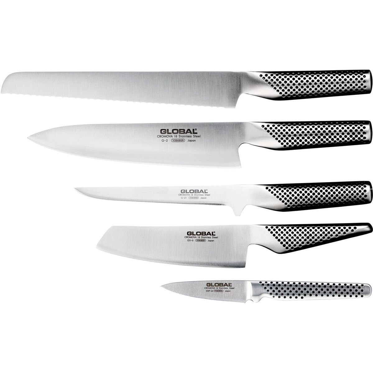 Bakerens valg, knivsett med 5 kniver