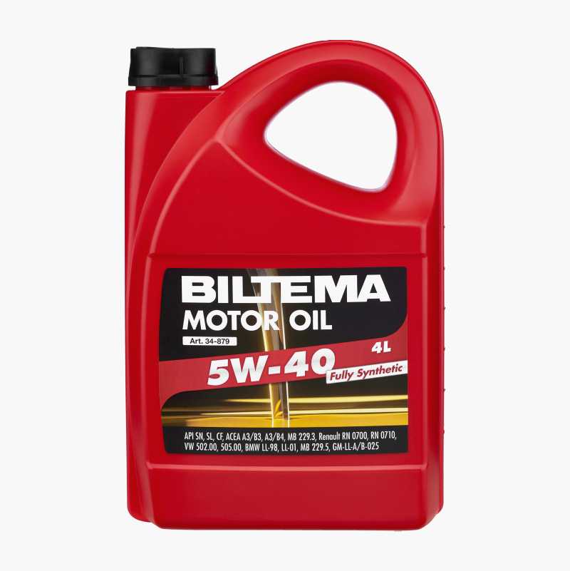 Helsyntetisk motorolje 5W-40, ACEA A3/B3, A3/B4, 4 liter