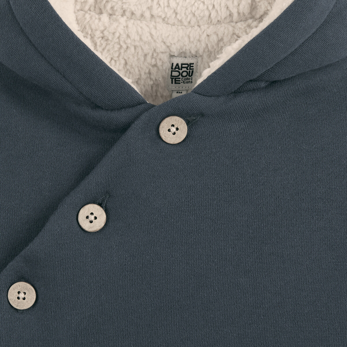 LA REDOUTE COLLECTIONS<br>Cardigã de tecido com capuz fixo em fleece, inverno