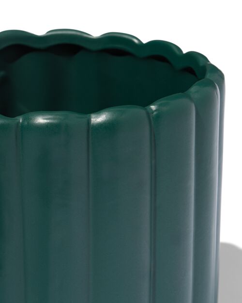 pot de fleurs nervuré vert foncé