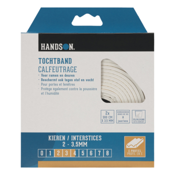 Handson tochtband E-profiel EPDM rubber wit 3 meter 2 stuks