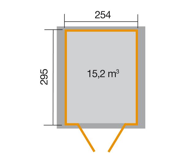 Weka Gartenhaus 316 Gr.5, ca. B290/H221/T318