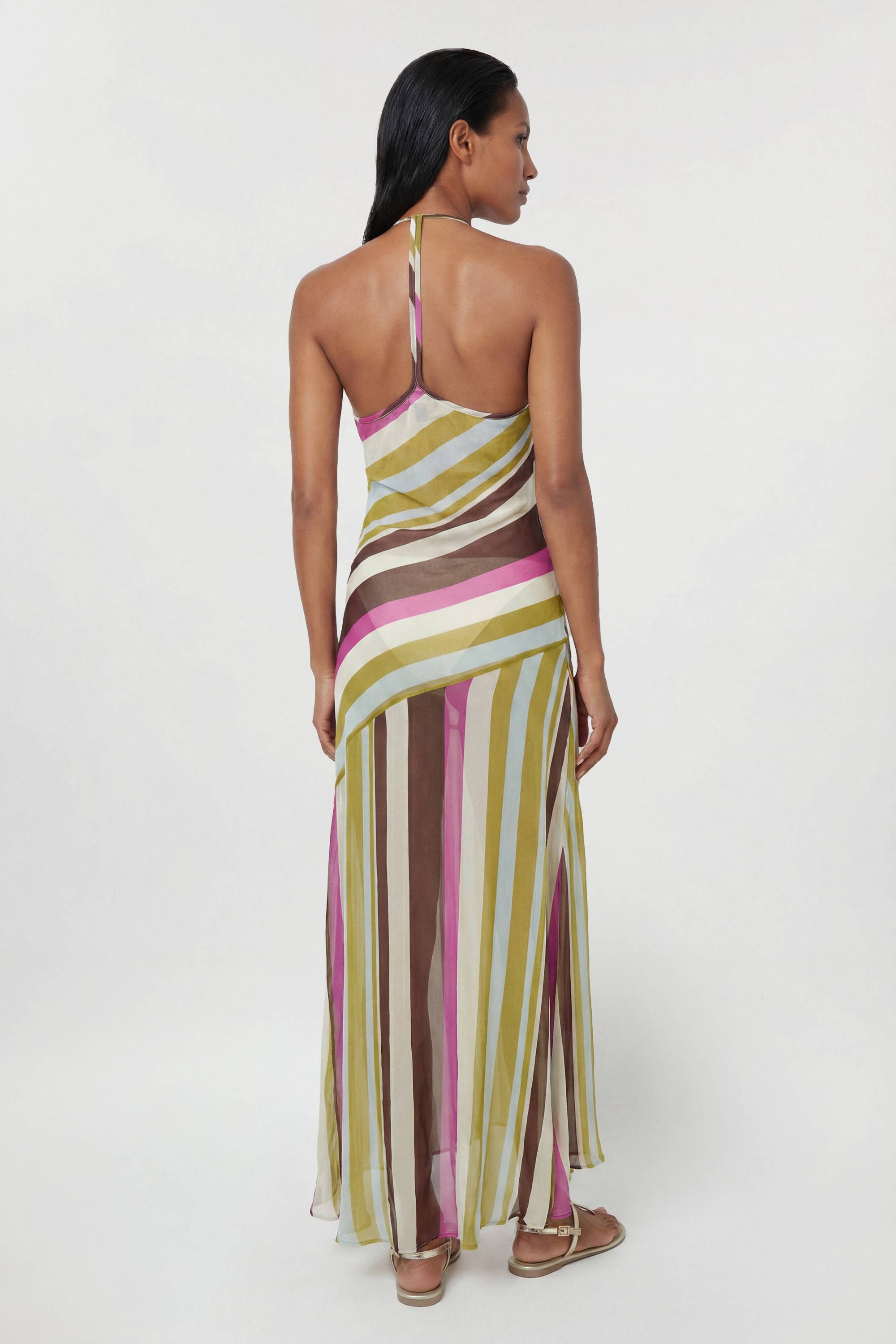 KarenMillen Robe De Plage Fluide En Viscose Georgette À Imprimé Floral Photographique