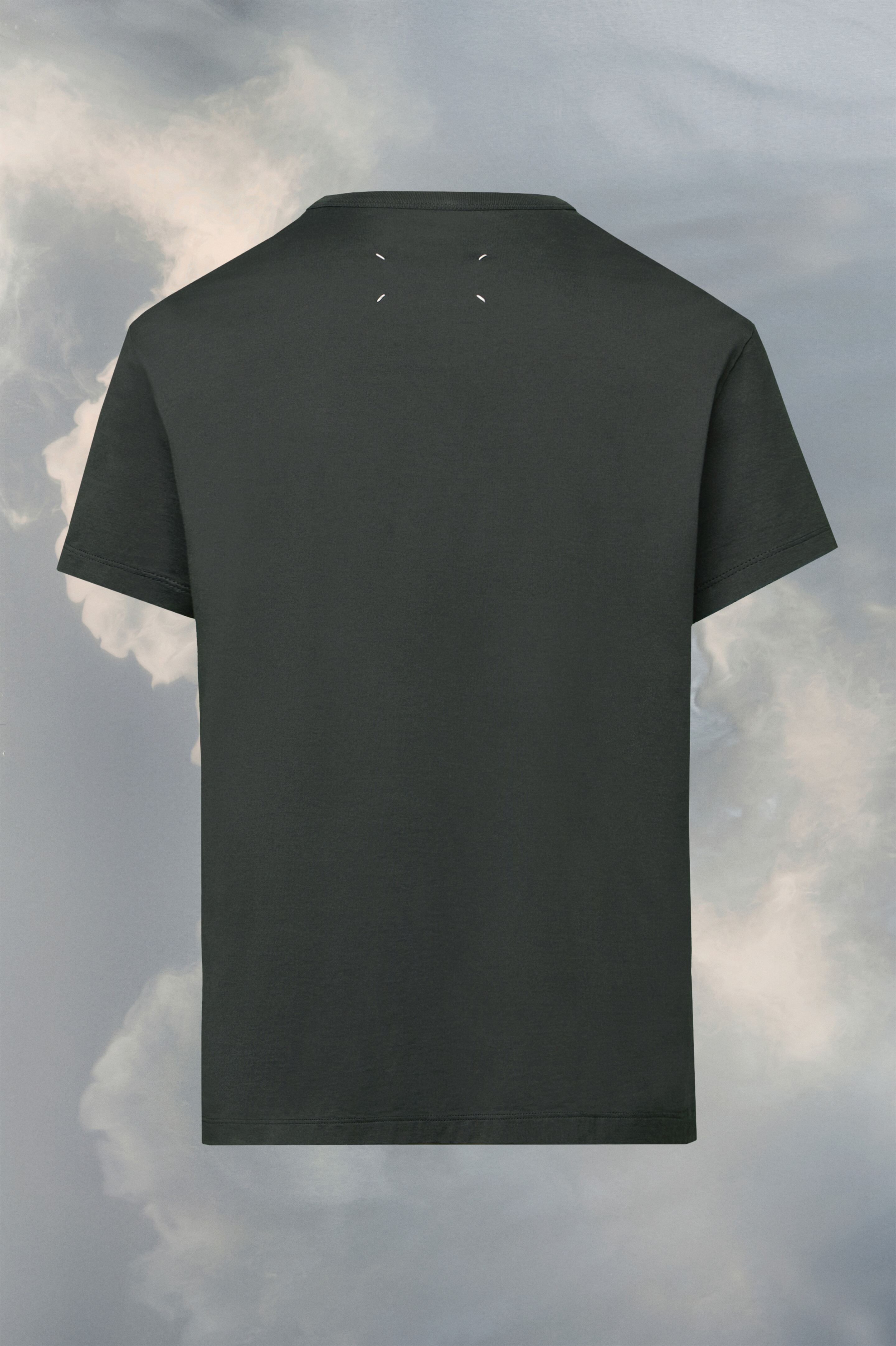 T-shirt à logo déformé Noir délavé