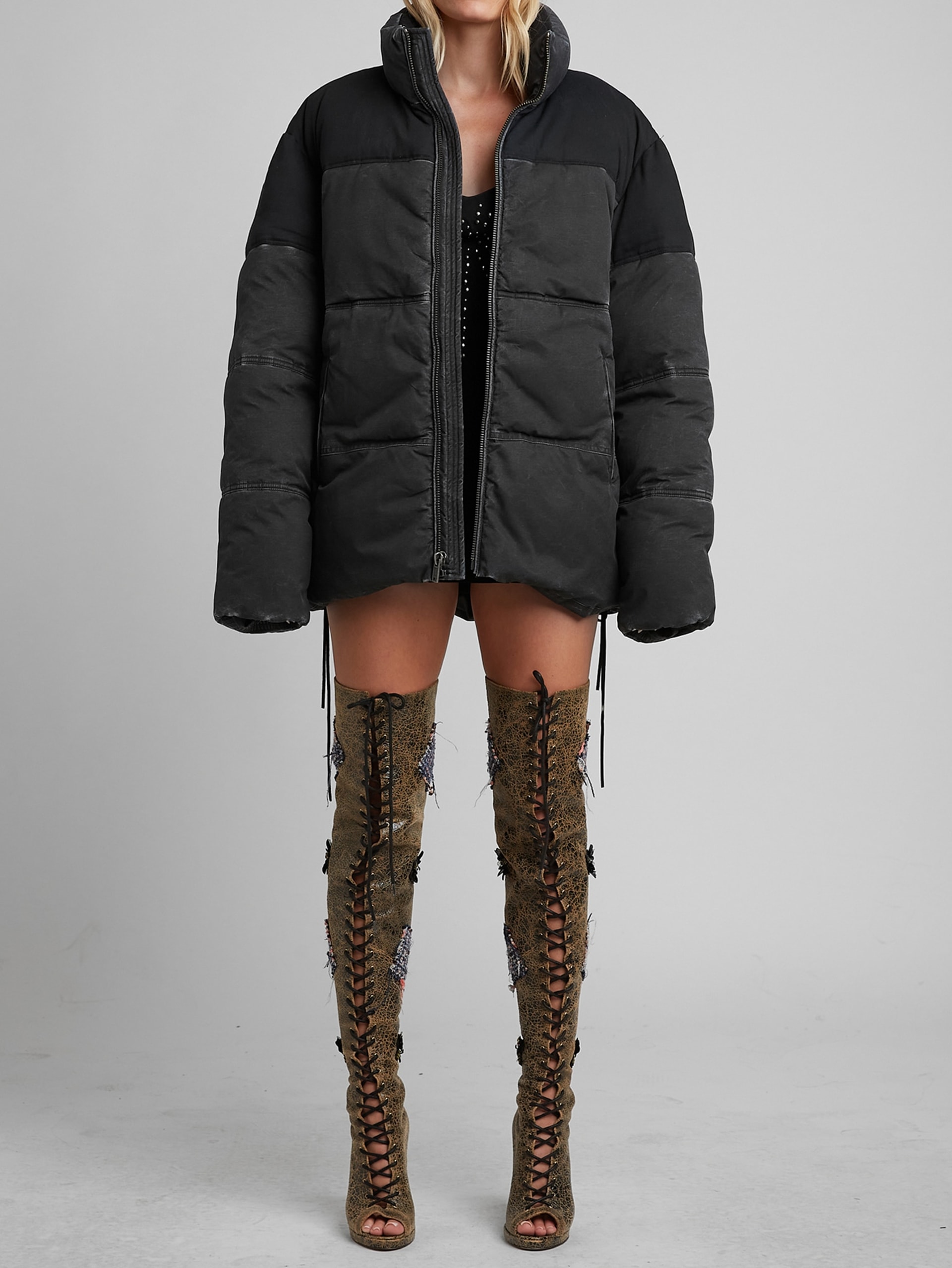 Jaqueta puffer de lona