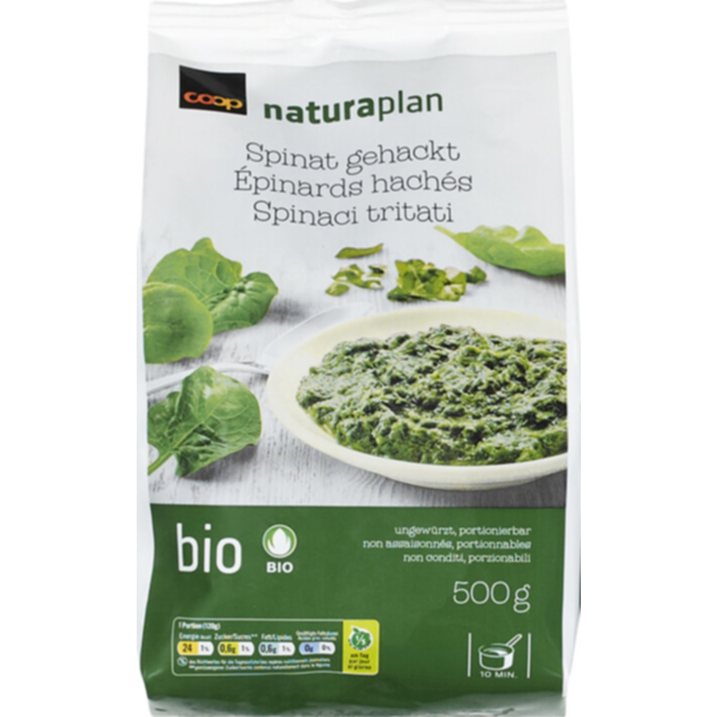 Naturaplan Bio Spinat gehackt, ungewürzt
