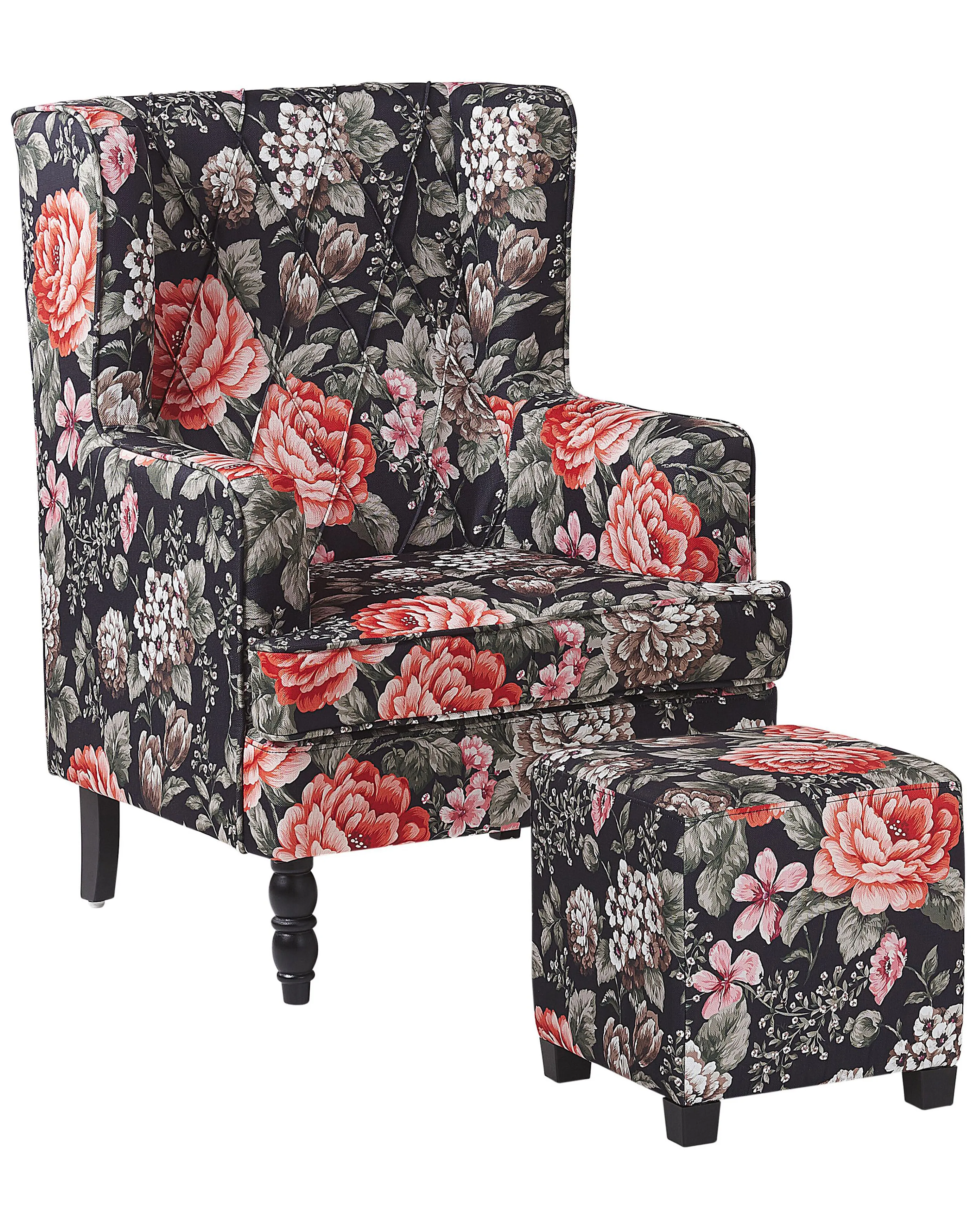 Fauteuil SANDSET met voetenbank Stof Meerkleurig