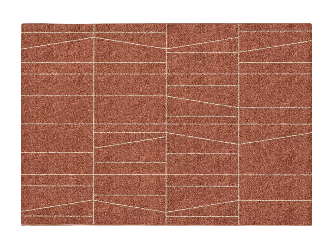 Tapis design géométrique - 160 x 230 cm - Terracotta - CASCADE