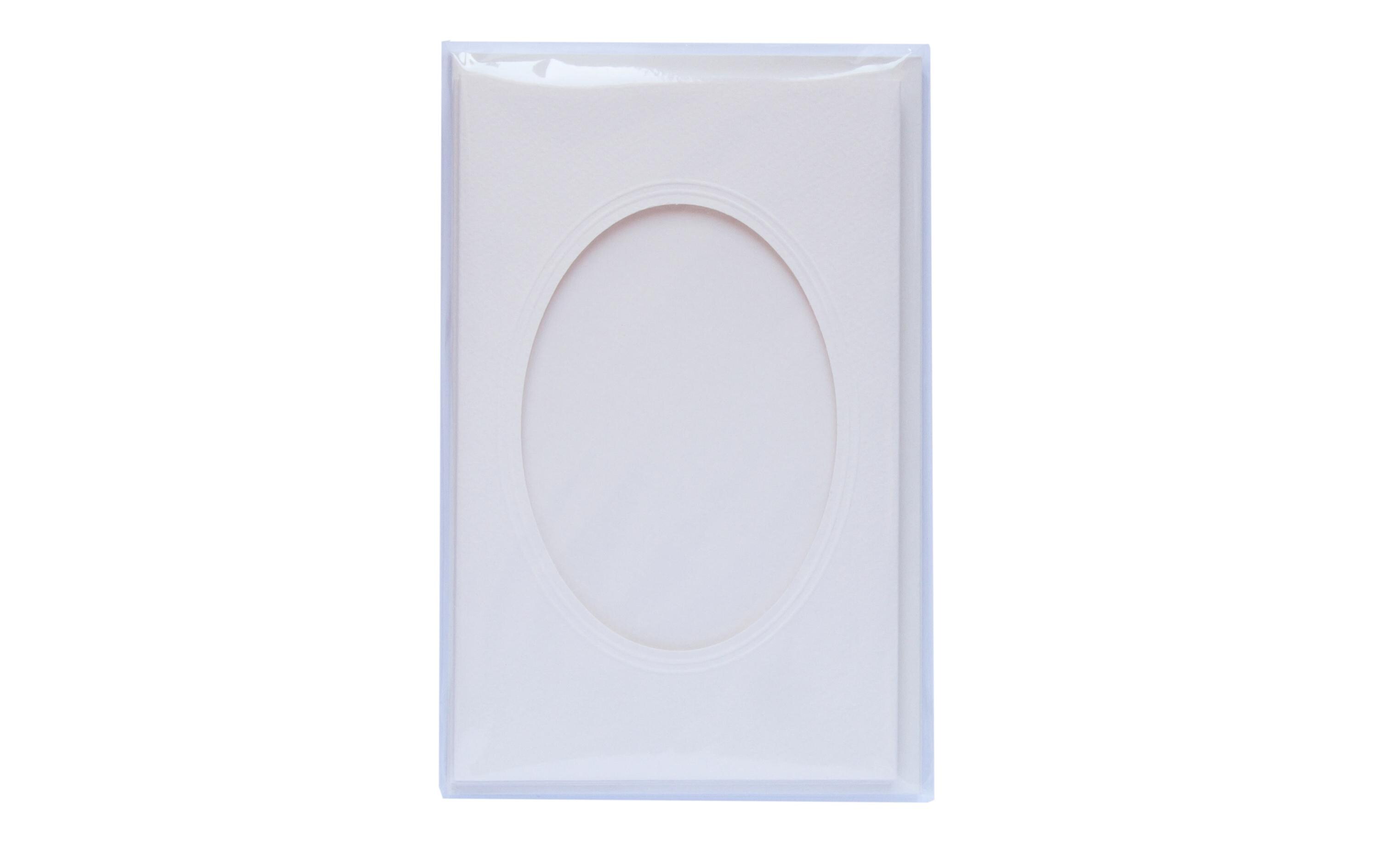 Passepartout-Karten 220g/m2 oval PerlweissPassepartoutkarten