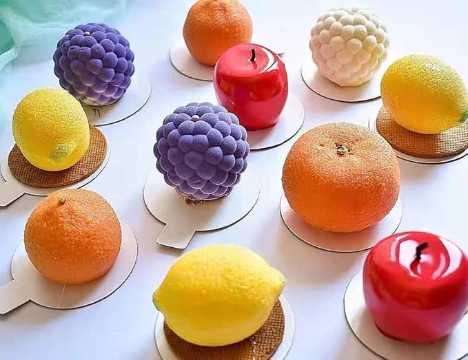 (4-fach) Silikon 3D Trend Früchte Kuchen Form DIY Gussform für Virale Frucht Desserts - Himbeere
