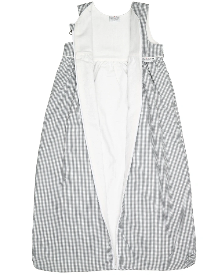 Flanell-Schlafsack KARO in grau/weiß