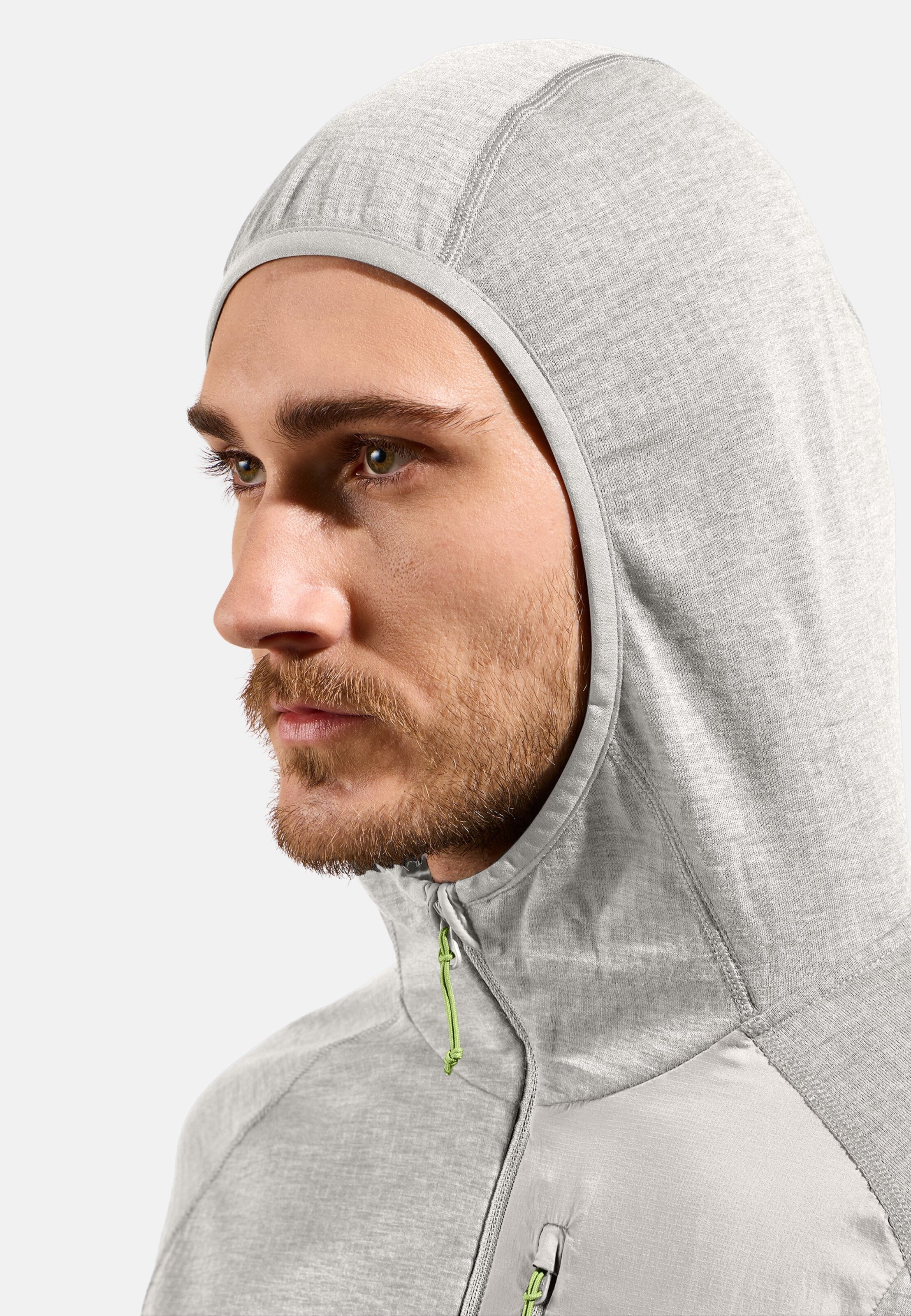 Ascent Mid Layer mit Kapuze und Reissverschluss in silver cloud - dark slate