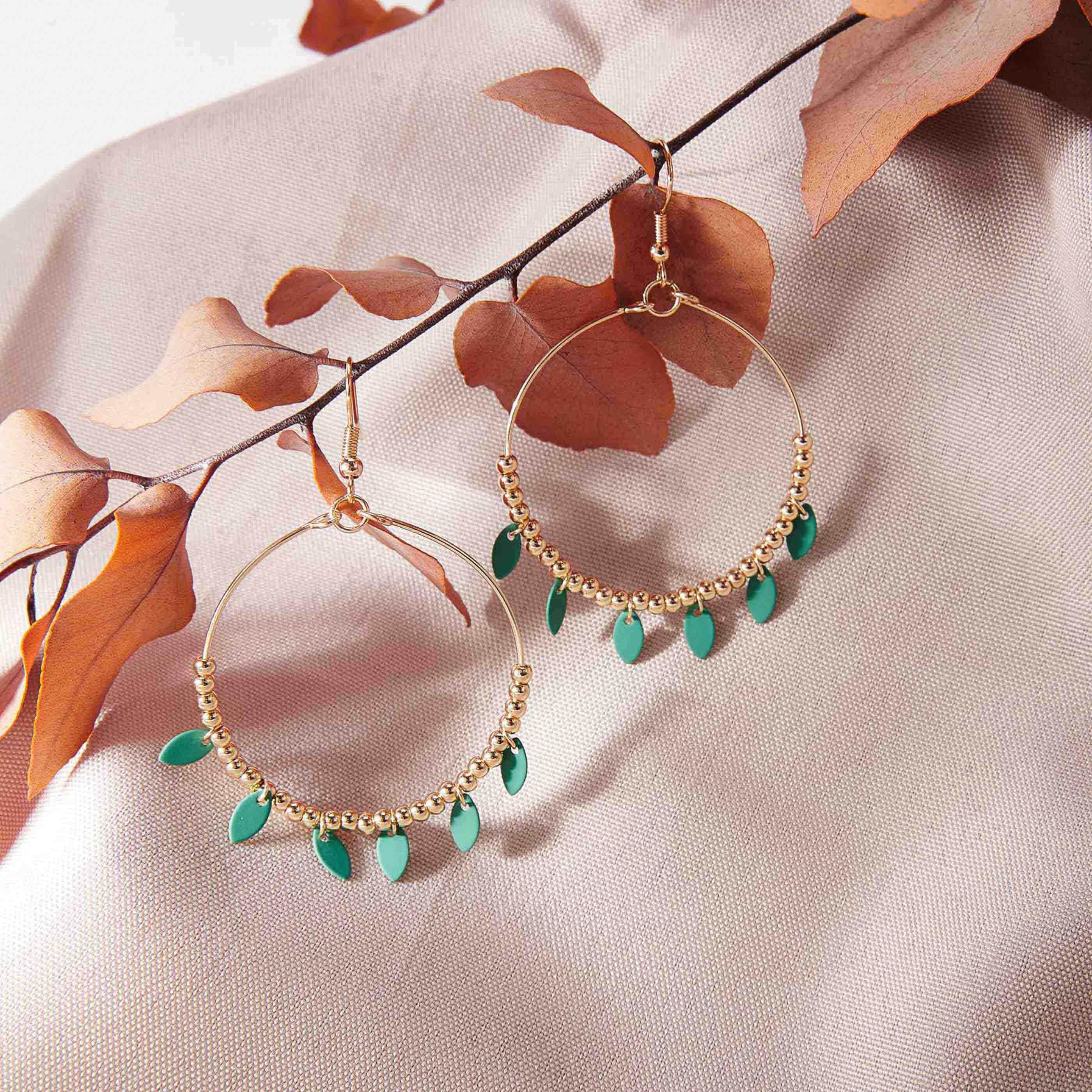 BO CROCHET ROND PERLES METAL NAVETTES MA - BIJOUX