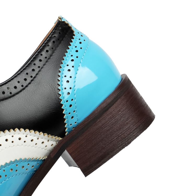 Queen Zoo - Kleurblok Wingtip Brogue Oxfords
