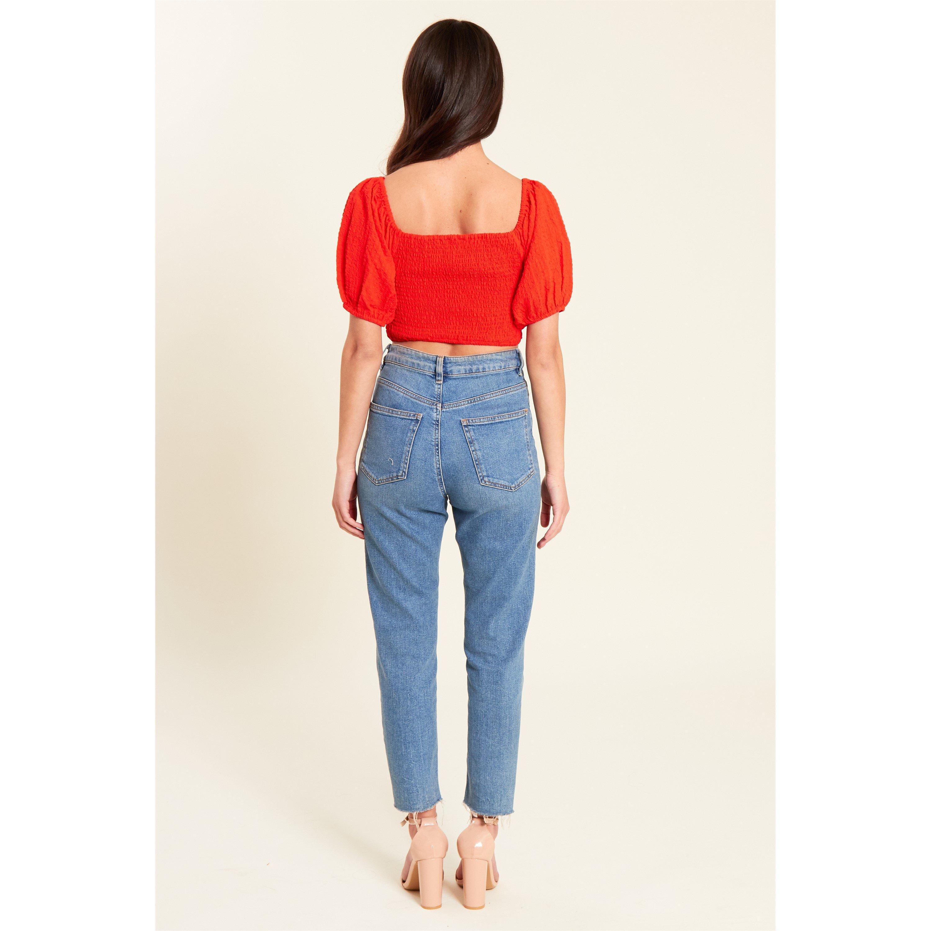 Be You BY Shirred Crop Top Womens
