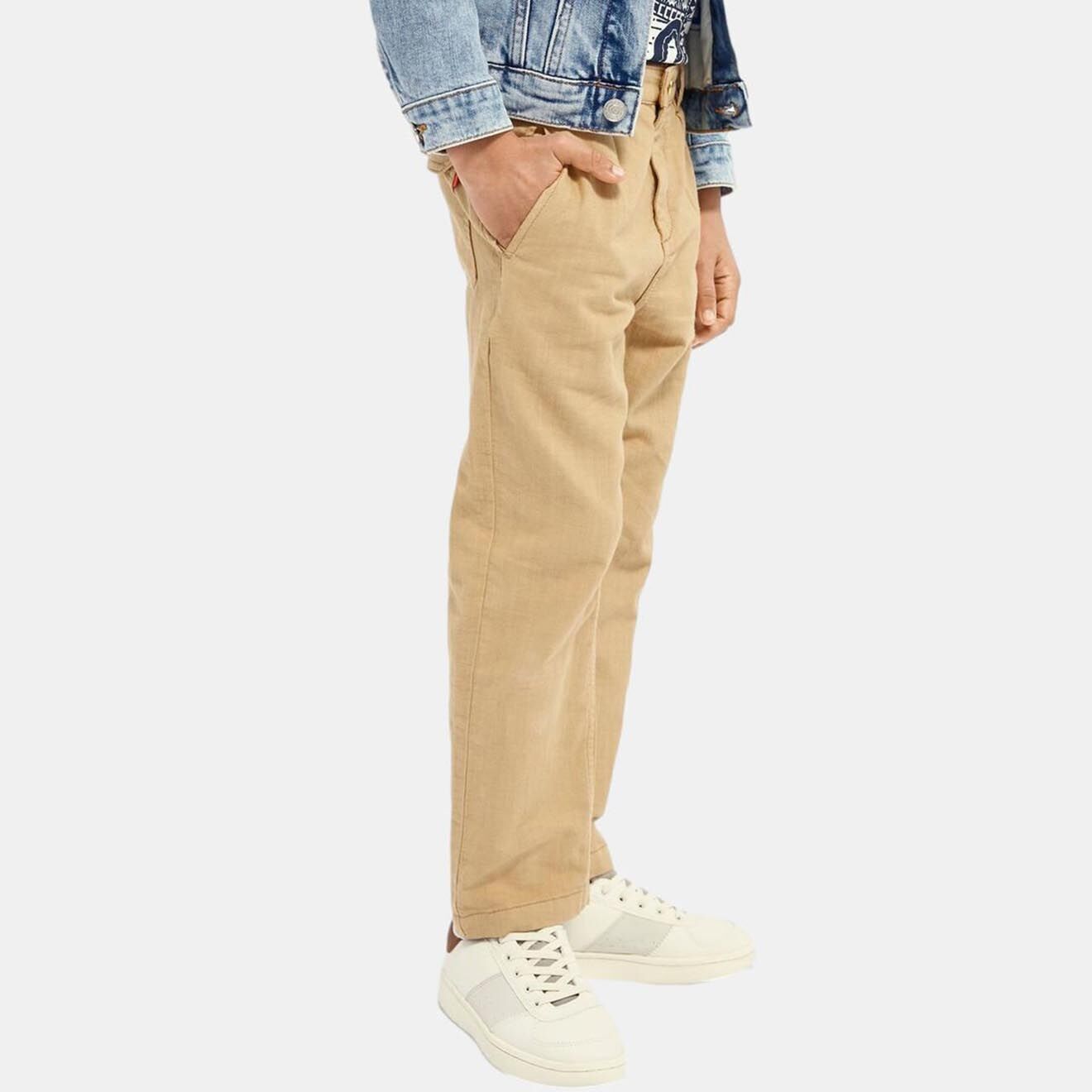 Scotch & Soda Pantalon chino en Lin & Coton marron clair