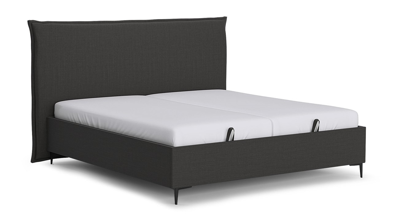 Opbergbed Morgan - Pure touch charcoal