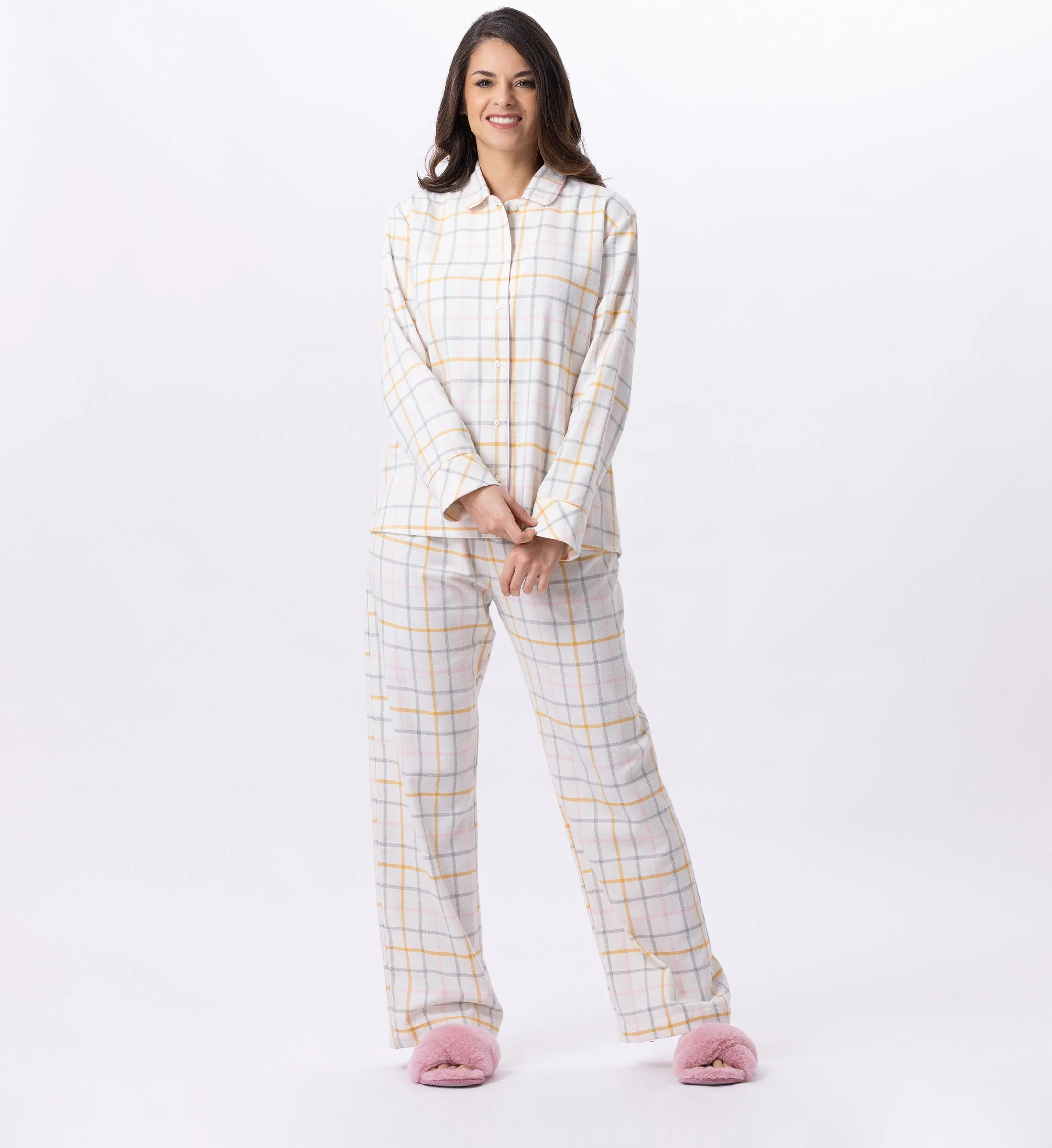 Pyjama boutonné en chaîne et trame | Multicolore