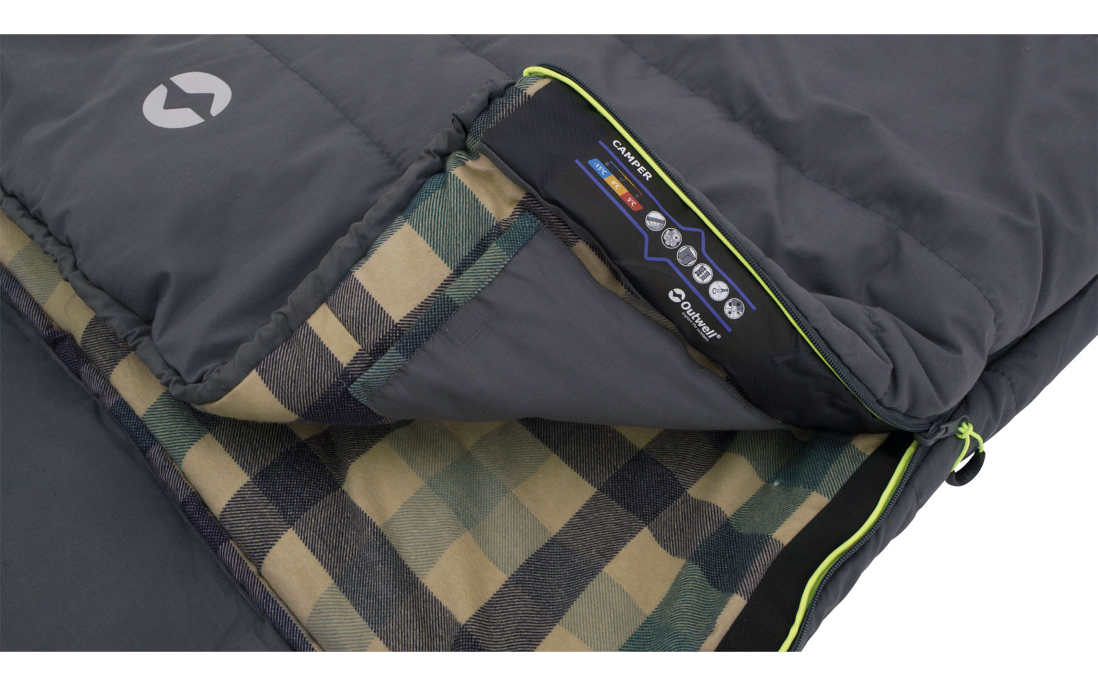 Outwell Camper Deckenschlafsack 235 cm Grau