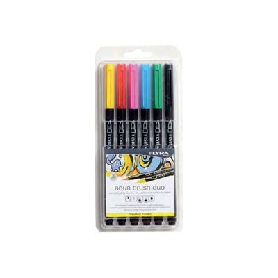 Lyra Aqua Brush Duo - 6 Feutres pinceaux - différentes couleurs primaires