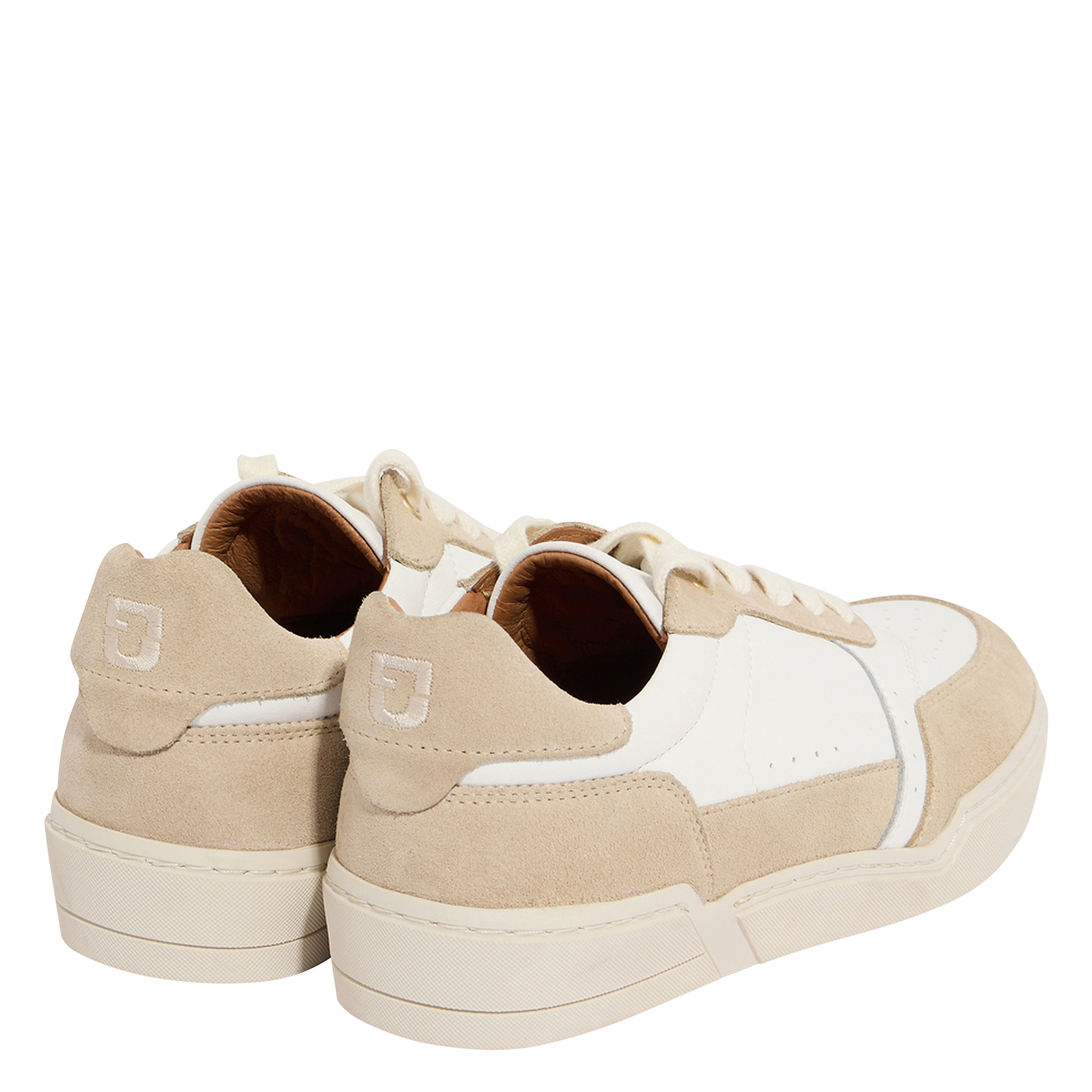 NINA - Baskets basses en cuir velours | Beige