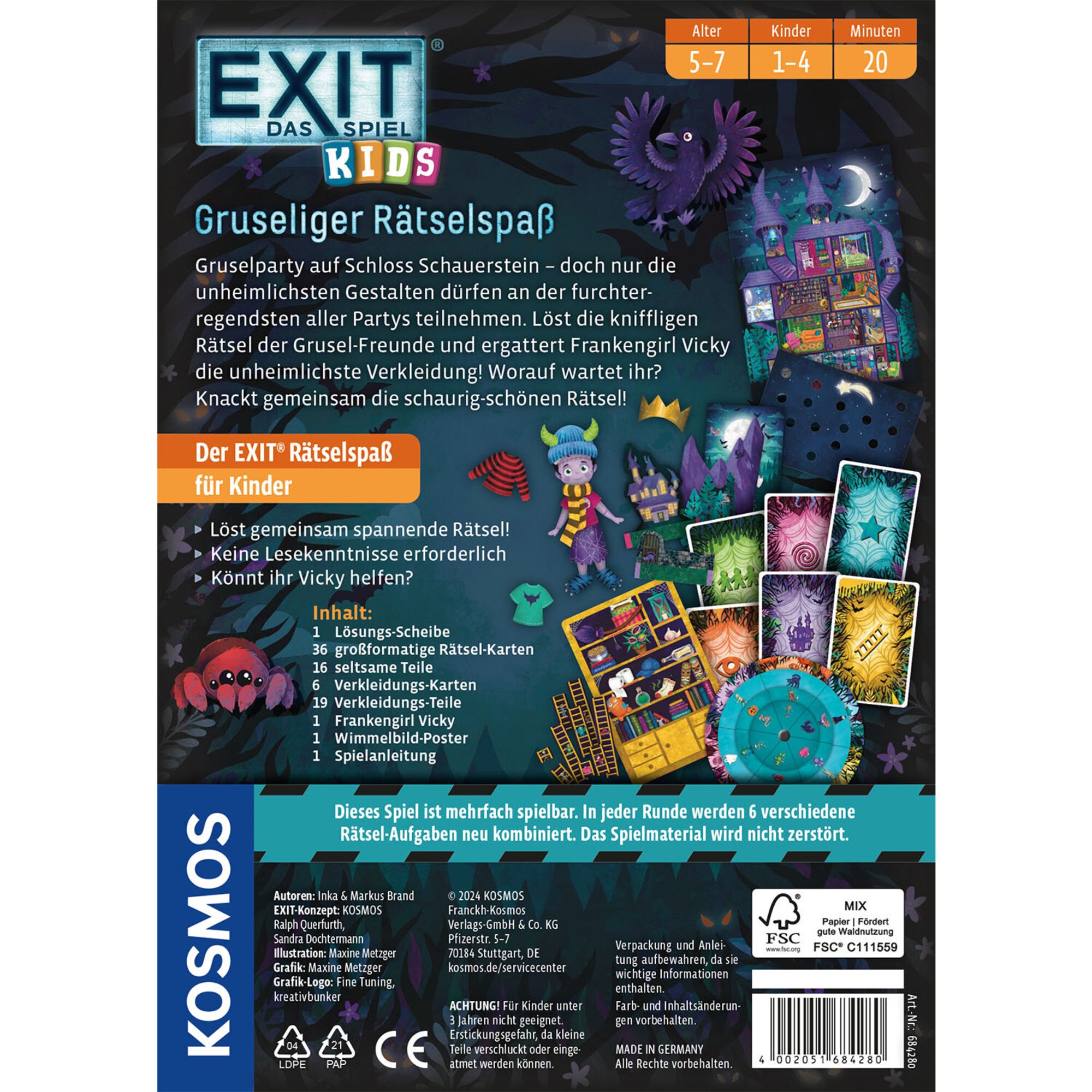 Kosmos Partyspiel EXIT - Das Spiel Kids: Gruseliger Rätselspaß