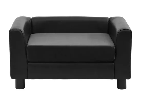 Canapé pour chien Noir 60x43x30 cm Peluche et similicuir