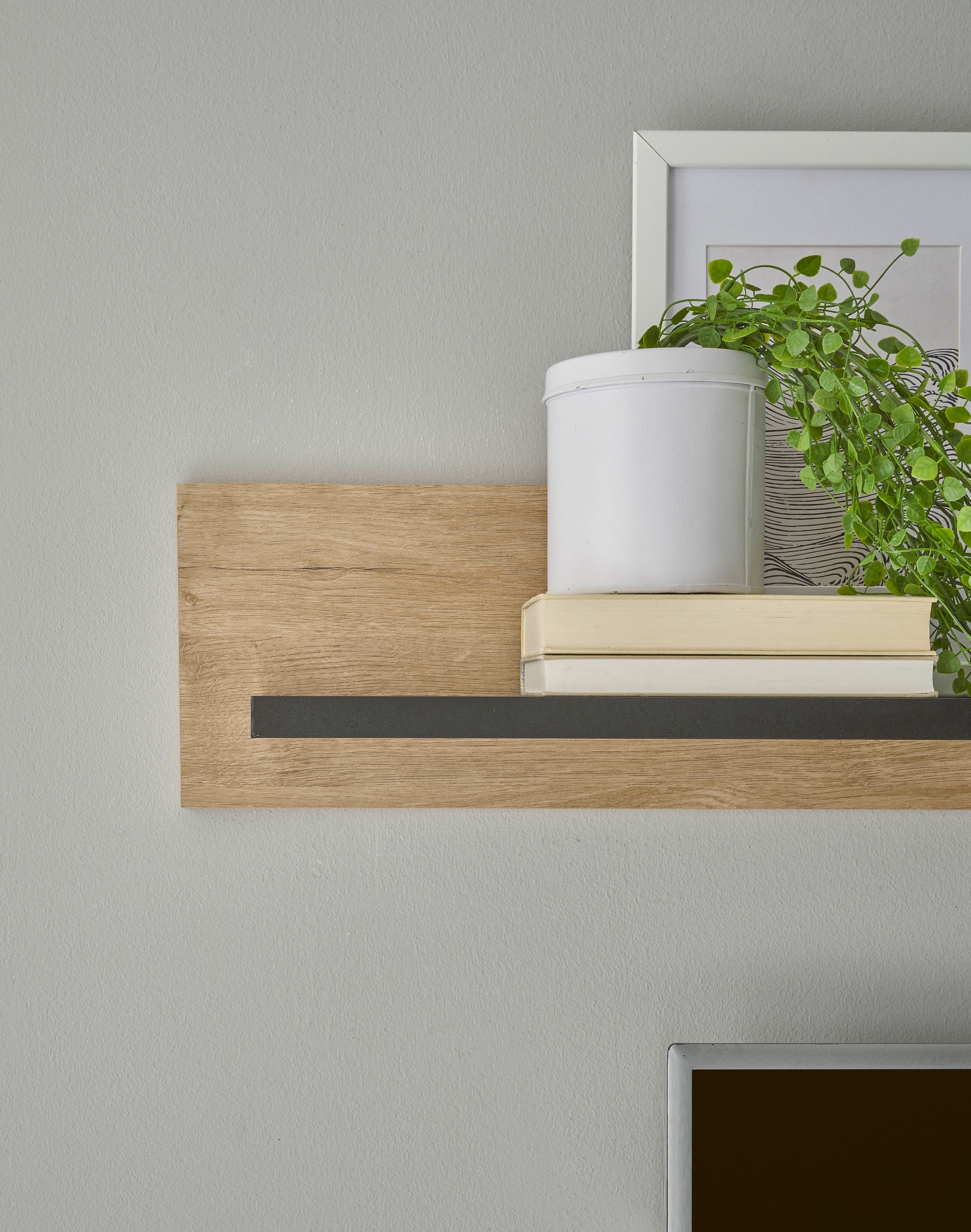 Home affaire Wohnwand »Cornwall, Anbauwand im Landhausstil, Wohnzimmer-Set, in Eiche Dekor« Set, 3 Stk. tlg.