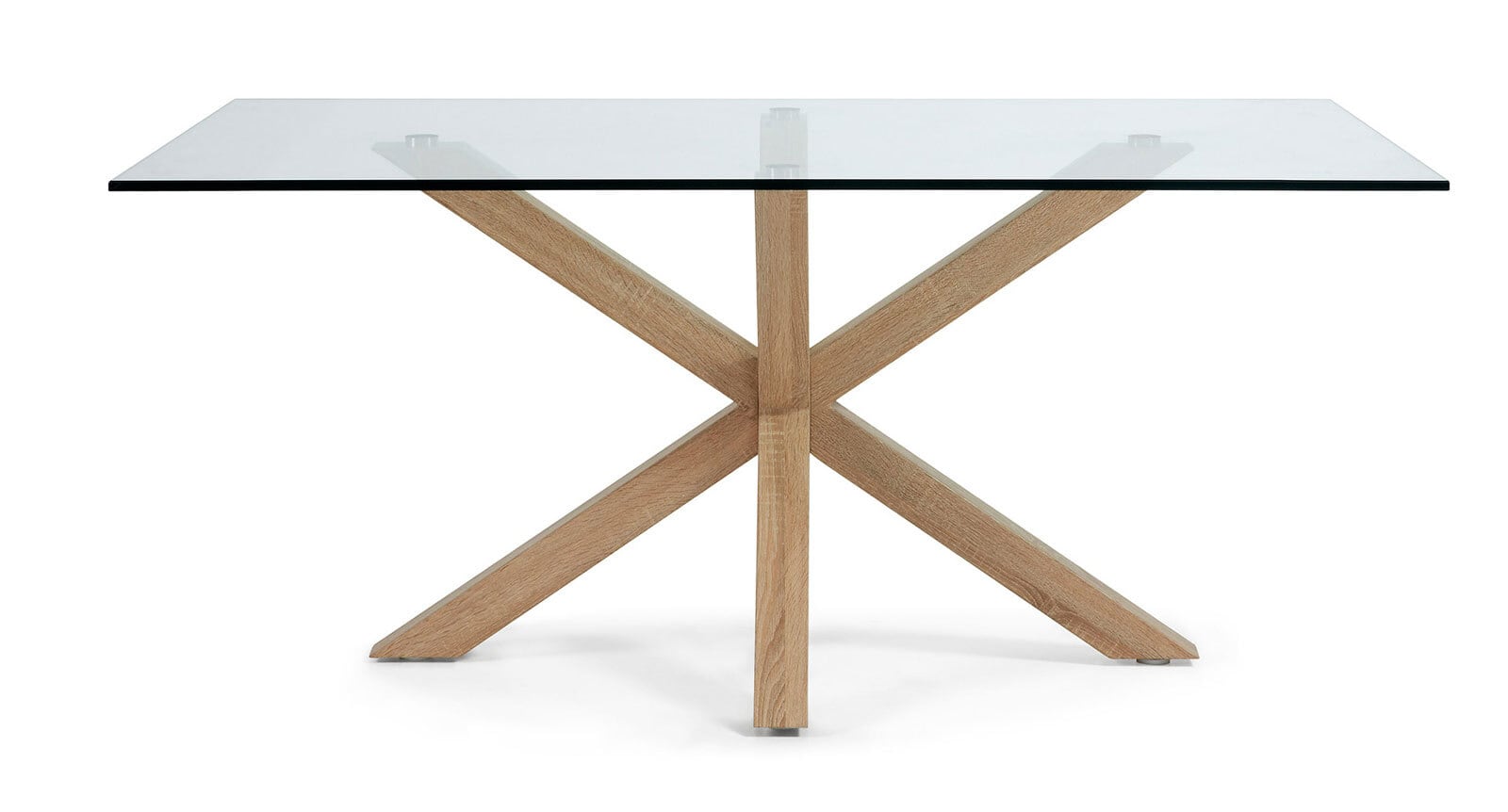 Kave Home Esstisch ARGO 160 x 90 cm Eichedekor /Klarglas