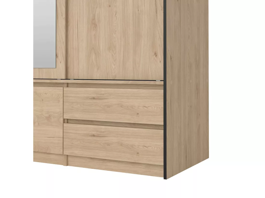 Grande armoire polyvalente Dpuscedd, Meubles multifonctionnels, Casier à chaussures, Support à chaussures pour armoire, 181x60 h200 cm, Chêne clair