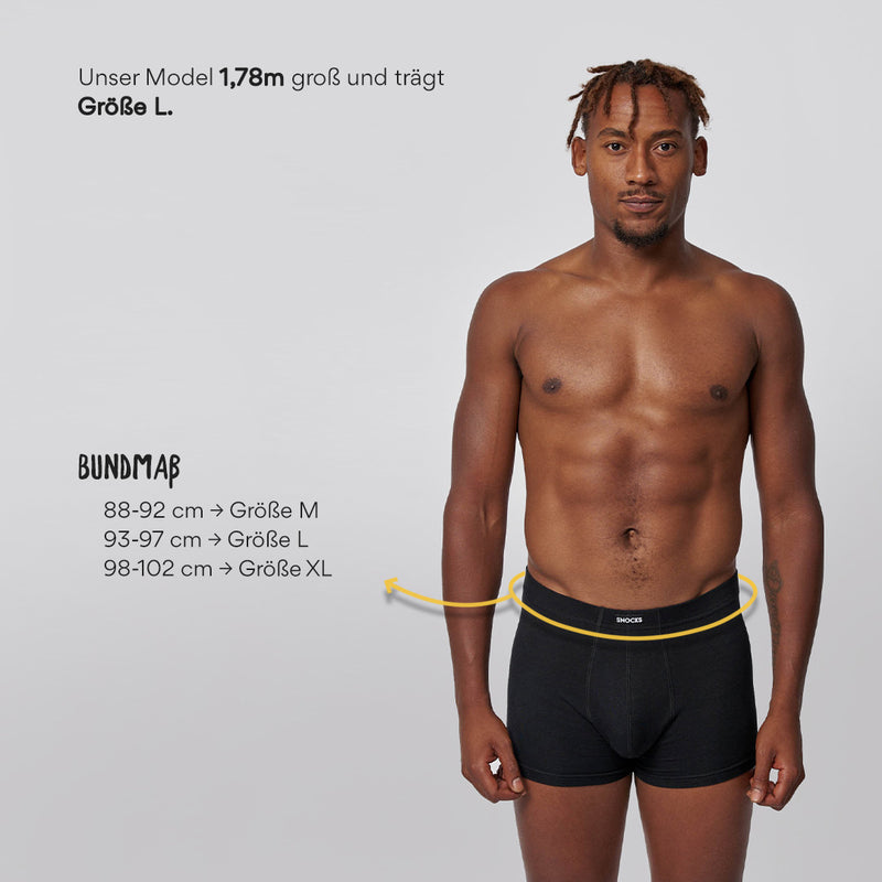 Retro Boxershorts aus Bio-Baumwolle Schwarz