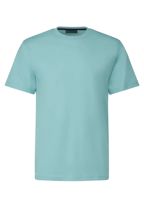Basic T-Shirt in Unifarbe - aurora turquoise