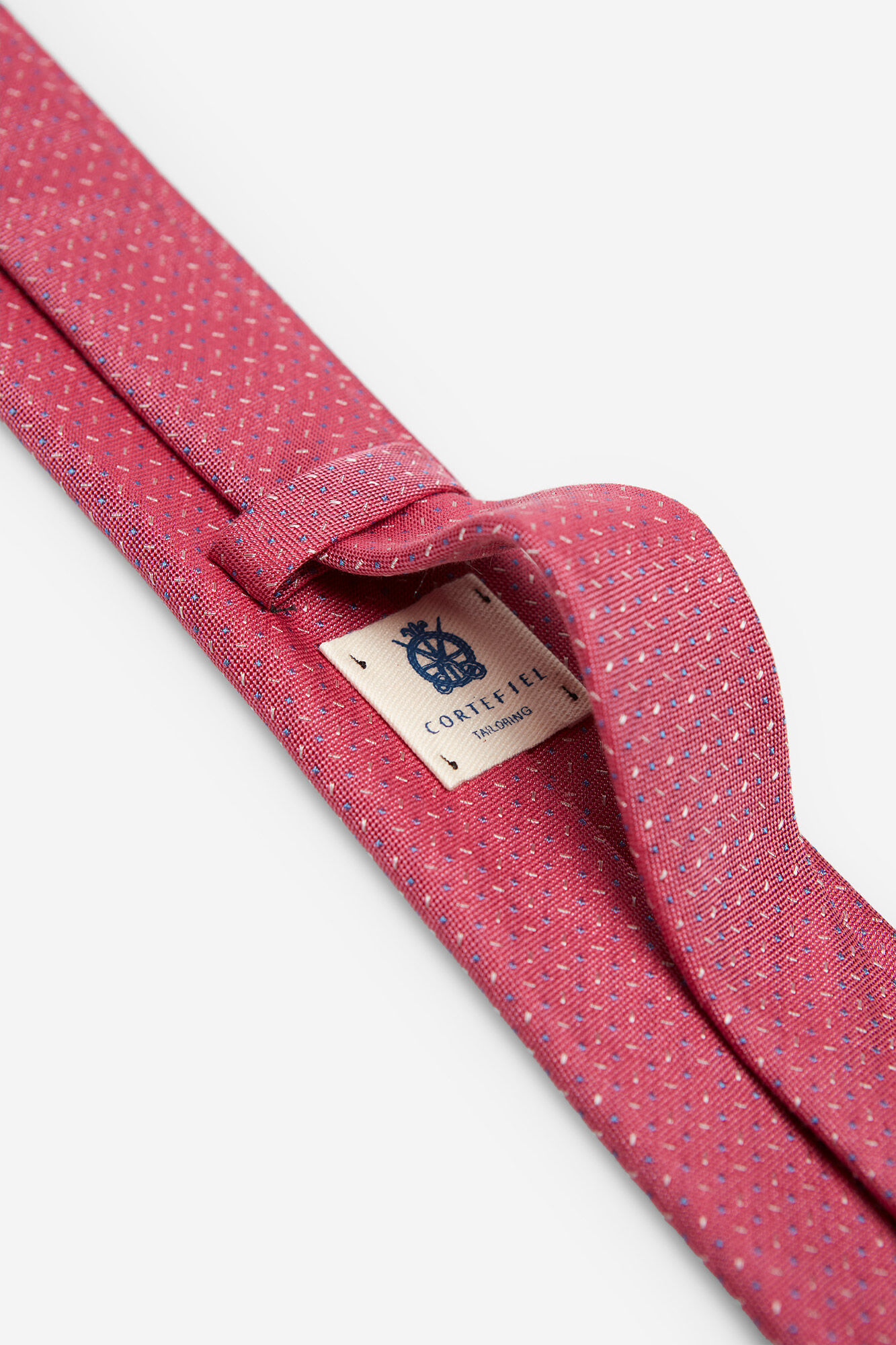 Gravata de seda com microestampa - Rosa